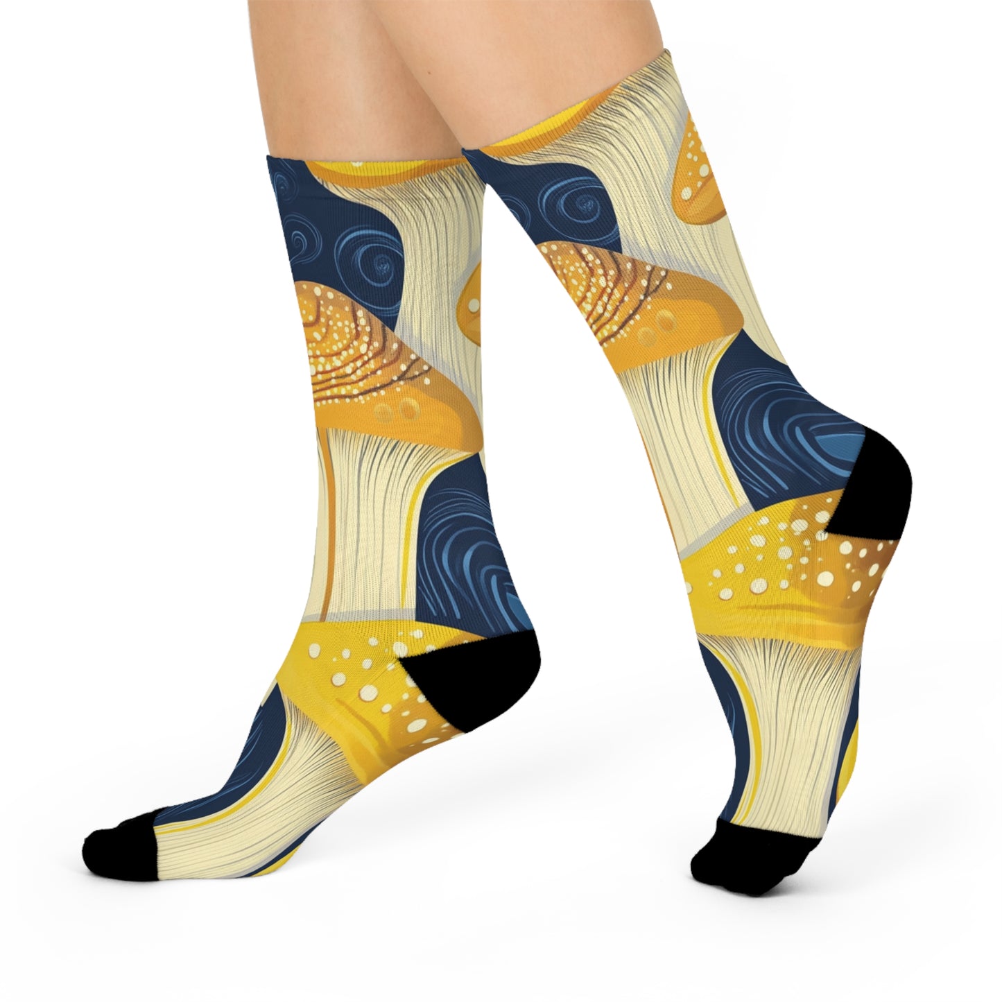 Mushroom Cushioned Crew Socks | Blue 009