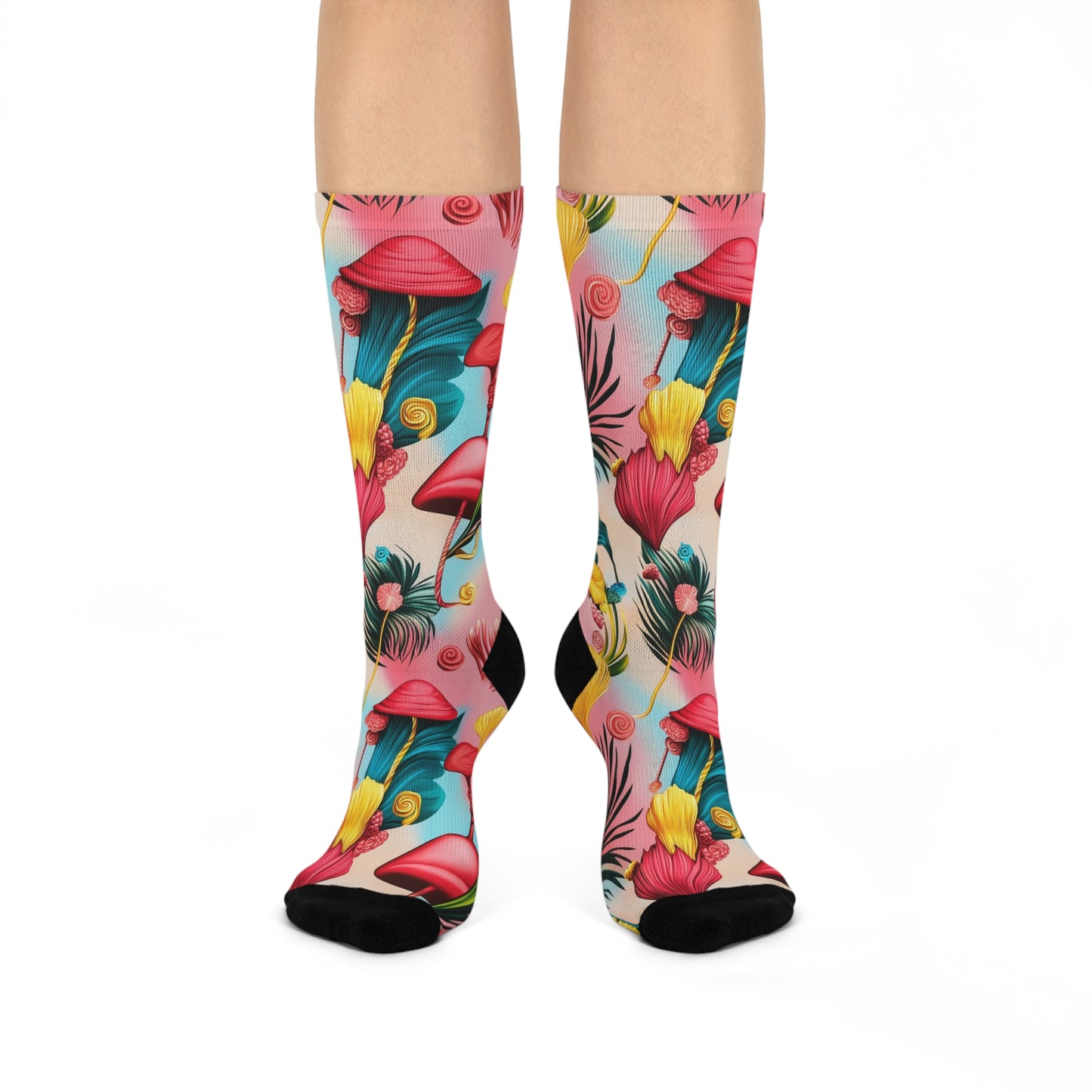 Mushroom Cushioned Crew Socks | Psychedelic 009