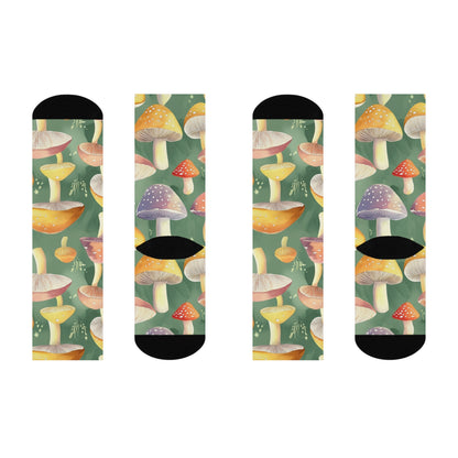 Sage Watercolor Cap Crew Socks