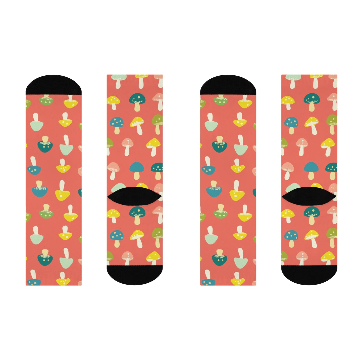 Mushroom Cushioned Crew Socks | Red 008