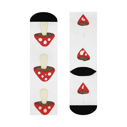 White Giant Red Cap Crew Socks