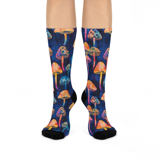 Mushroom Cushioned Crew Socks | Psychedelic 016