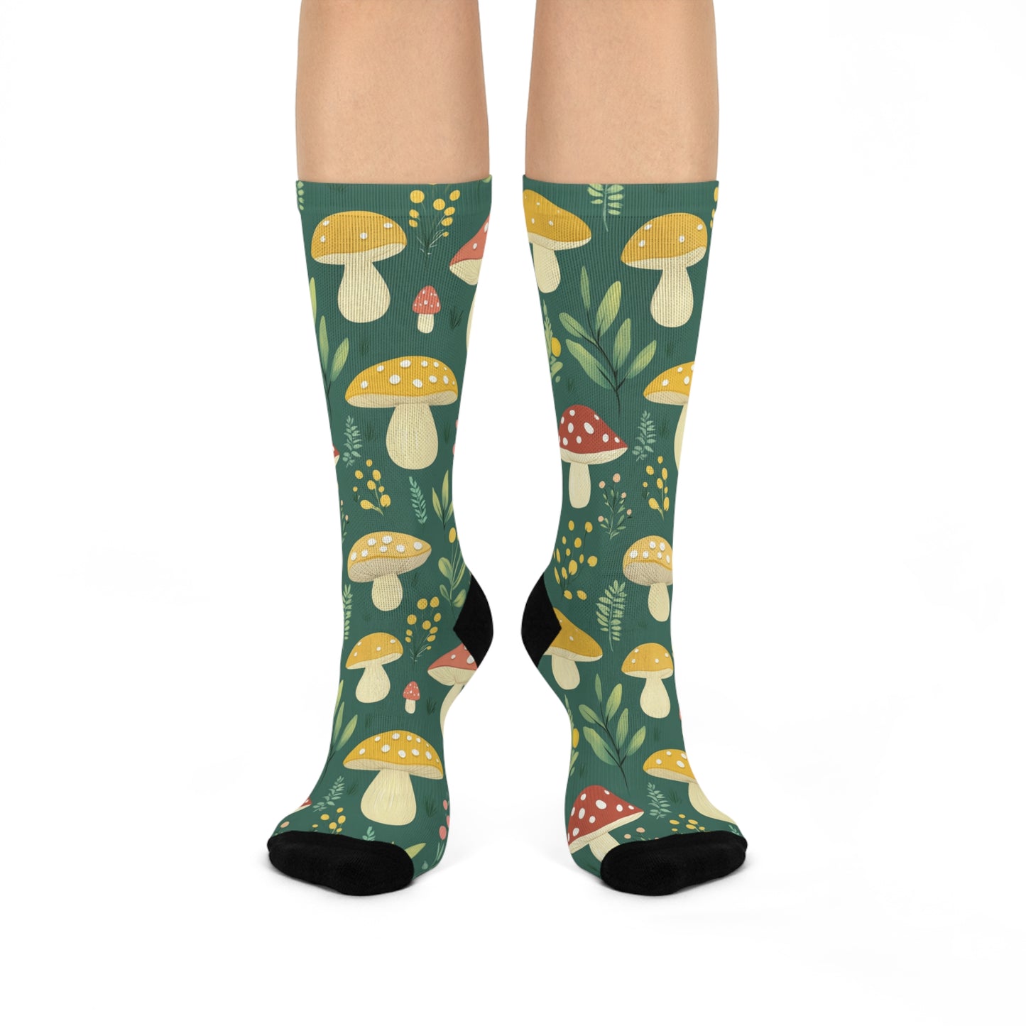 Mushroom Cushioned Crew Socks | Green 028