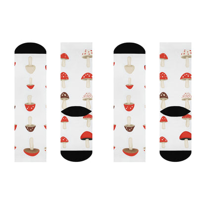 White Mixed Toadstool Crew Socks