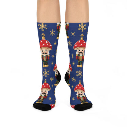 Nutcracker Morels Christmas Mushroom Cushioned Crew Socks