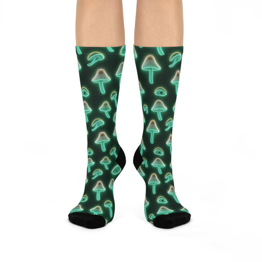 Mushroom Cushioned Crew Socks | Green 032 | Neon