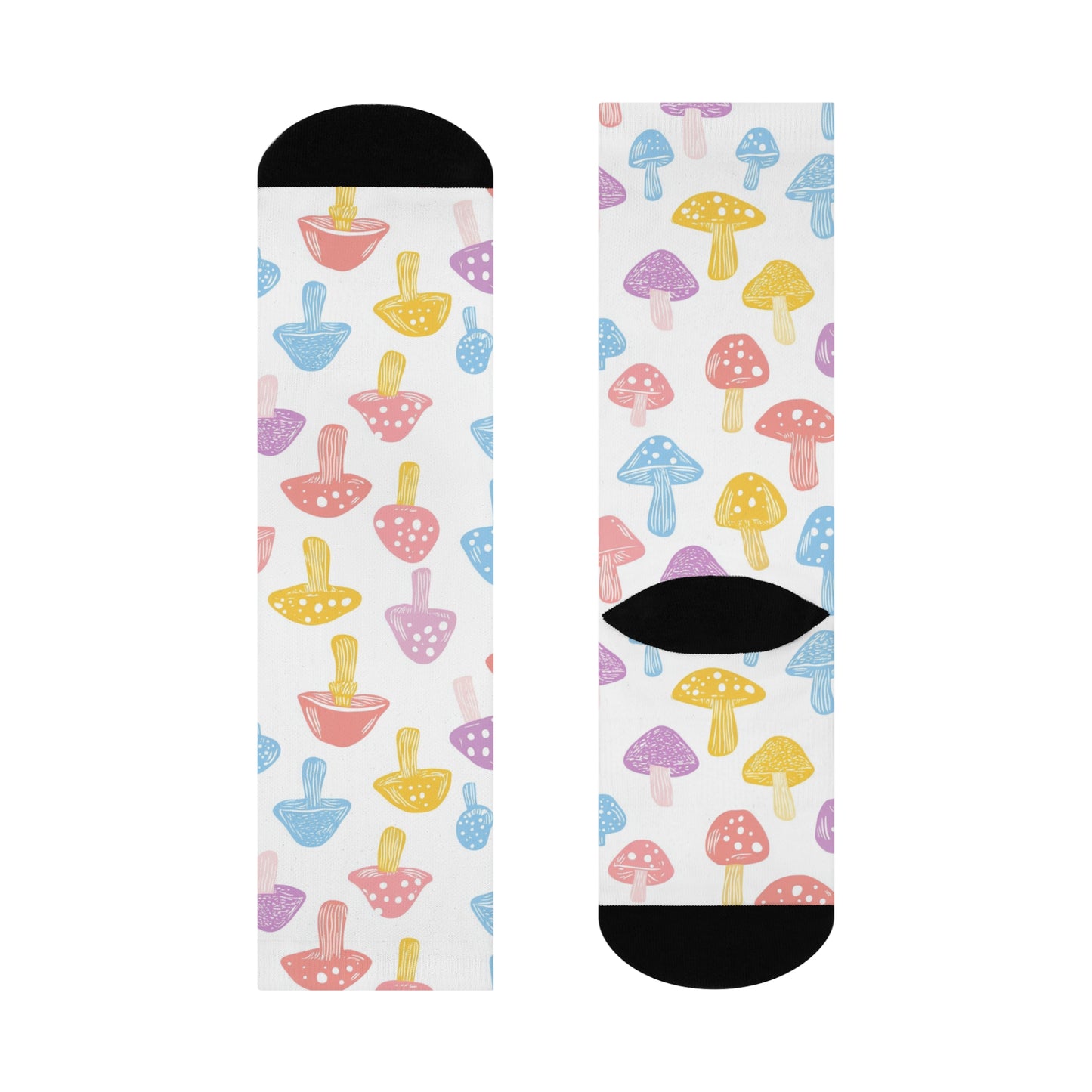 Mushroom Cushioned Crew Socks | White 011