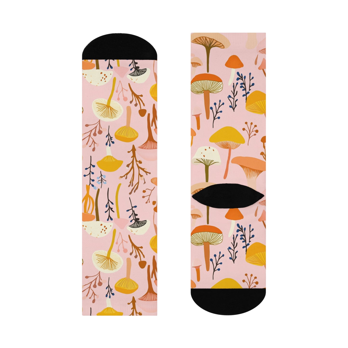 Mushroom Cushioned Crew Socks | Pink 016