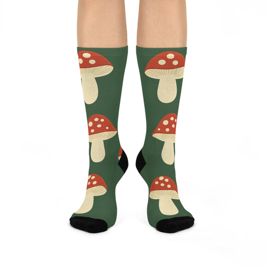 Mushroom Cushioned Crew Socks | Green 007