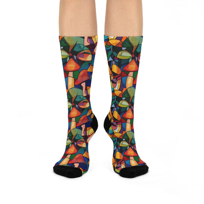 Stained Glass Mushroom Crew Socks