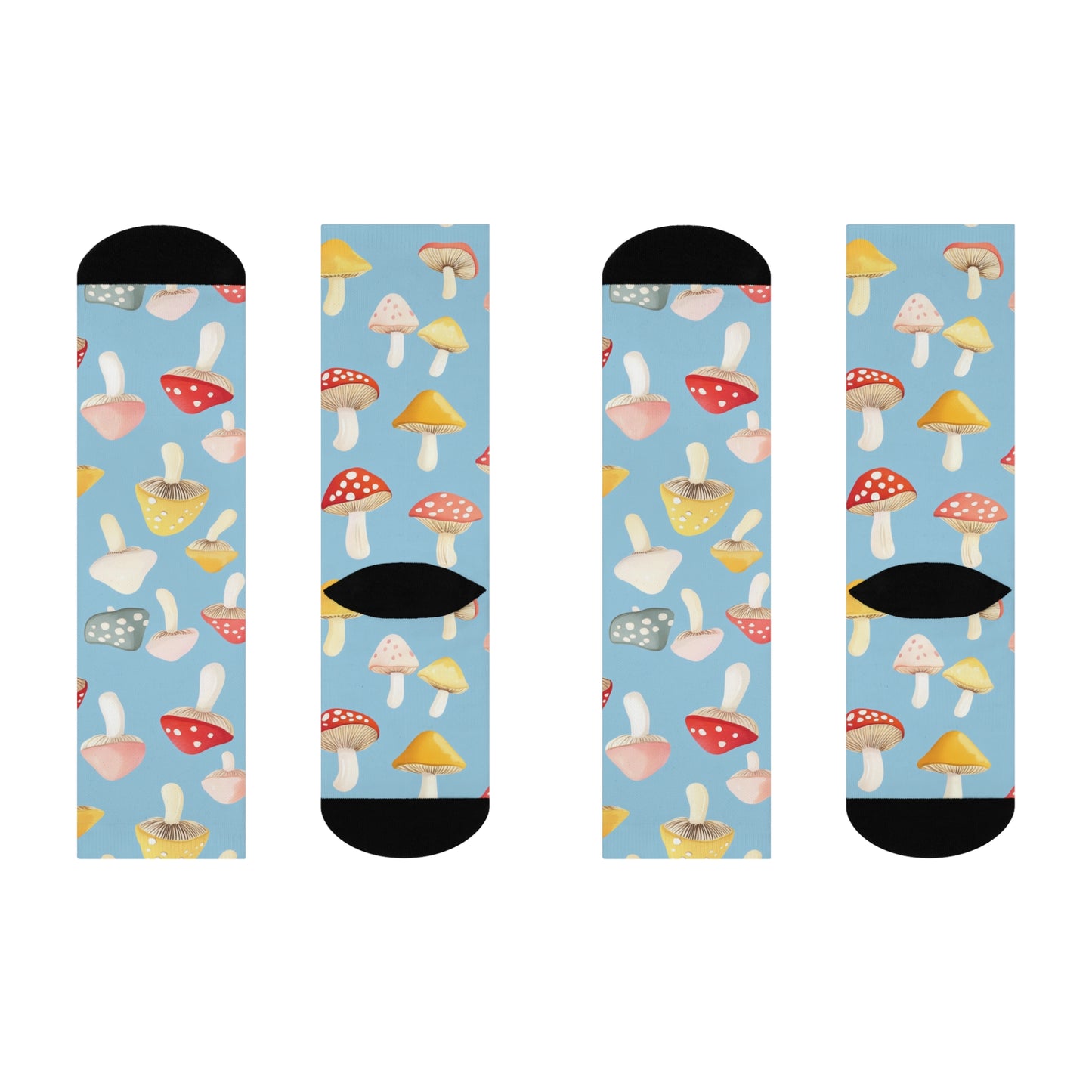 Mushroom Cushioned Crew Socks | Blue 015