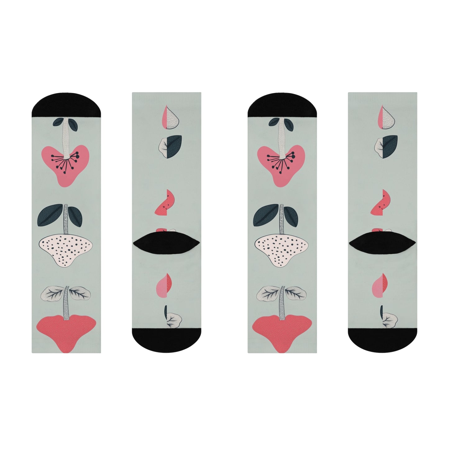 Mushroom Cushioned Crew Socks | Grey 001