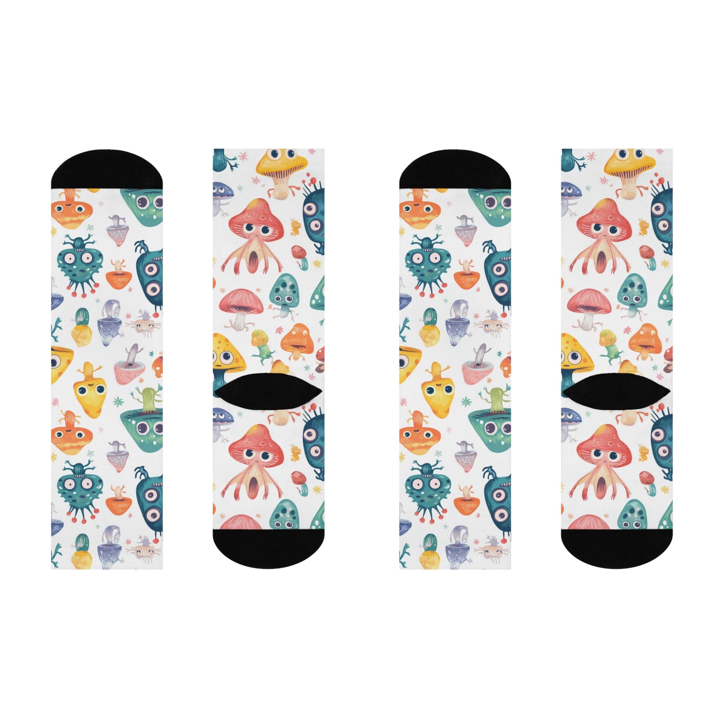 Mushroom Cushioned Crew Socks | White 017