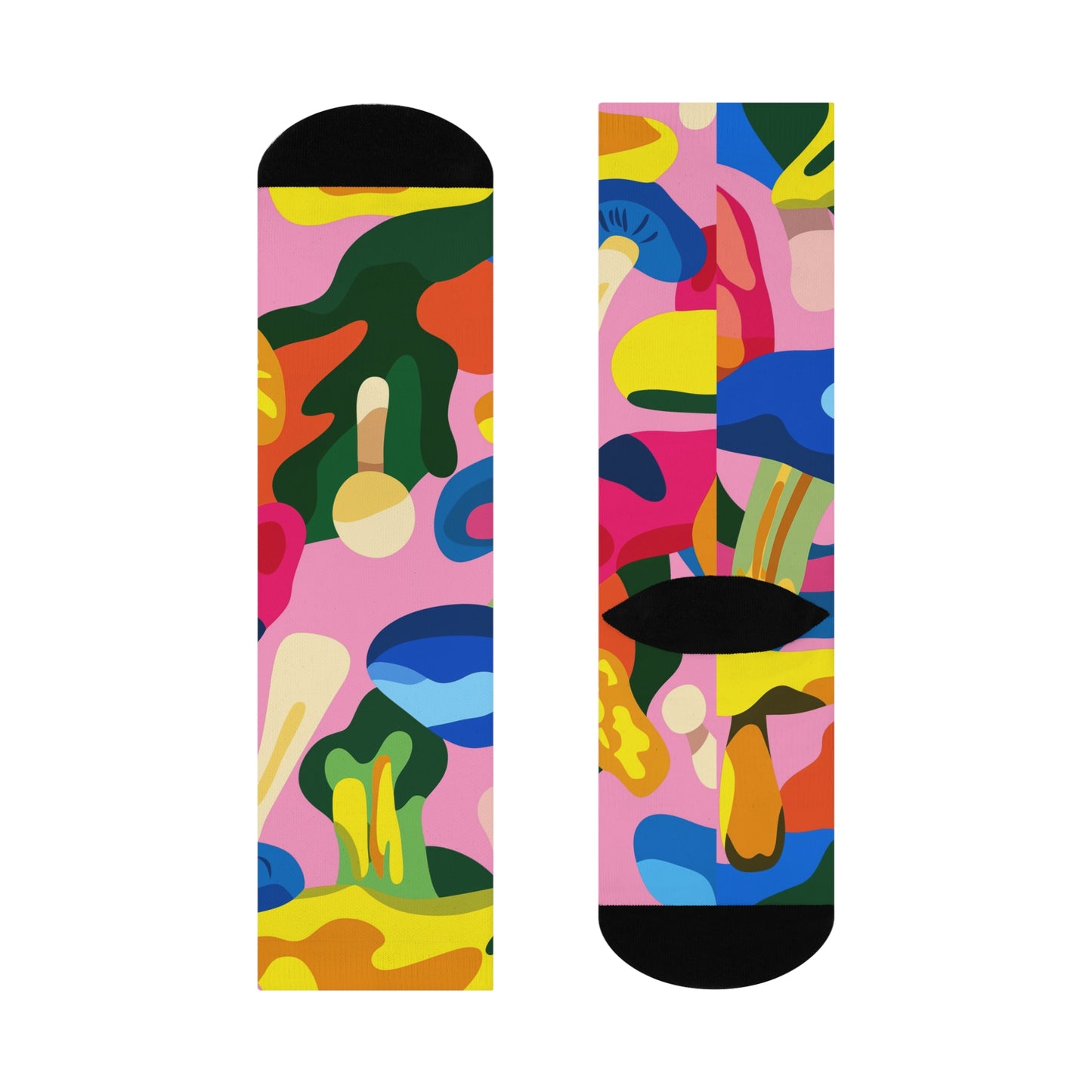 Mushroom Cushioned Crew Socks | Pink 011