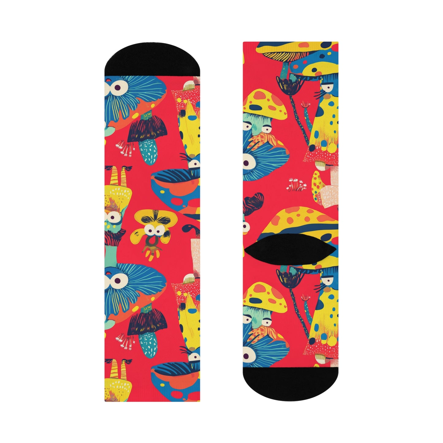 Mushroom Cushioned Crew Socks | Red 013