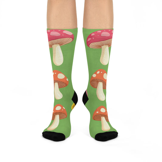 Mushroom Cushioned Crew Socks | Green 012