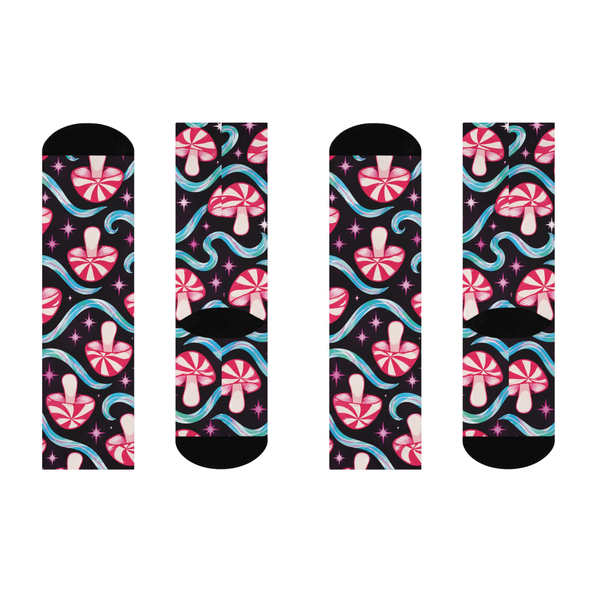 Candy Rave Christmas Mushroom Cushioned Crew Socks