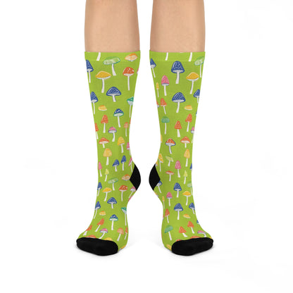 Lime Rainbow Cap Crew Socks
