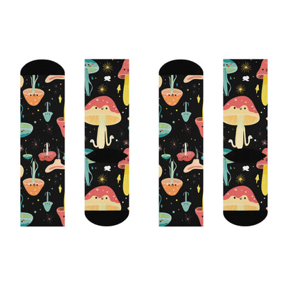 Starry Mushroom Friends Crew Socks