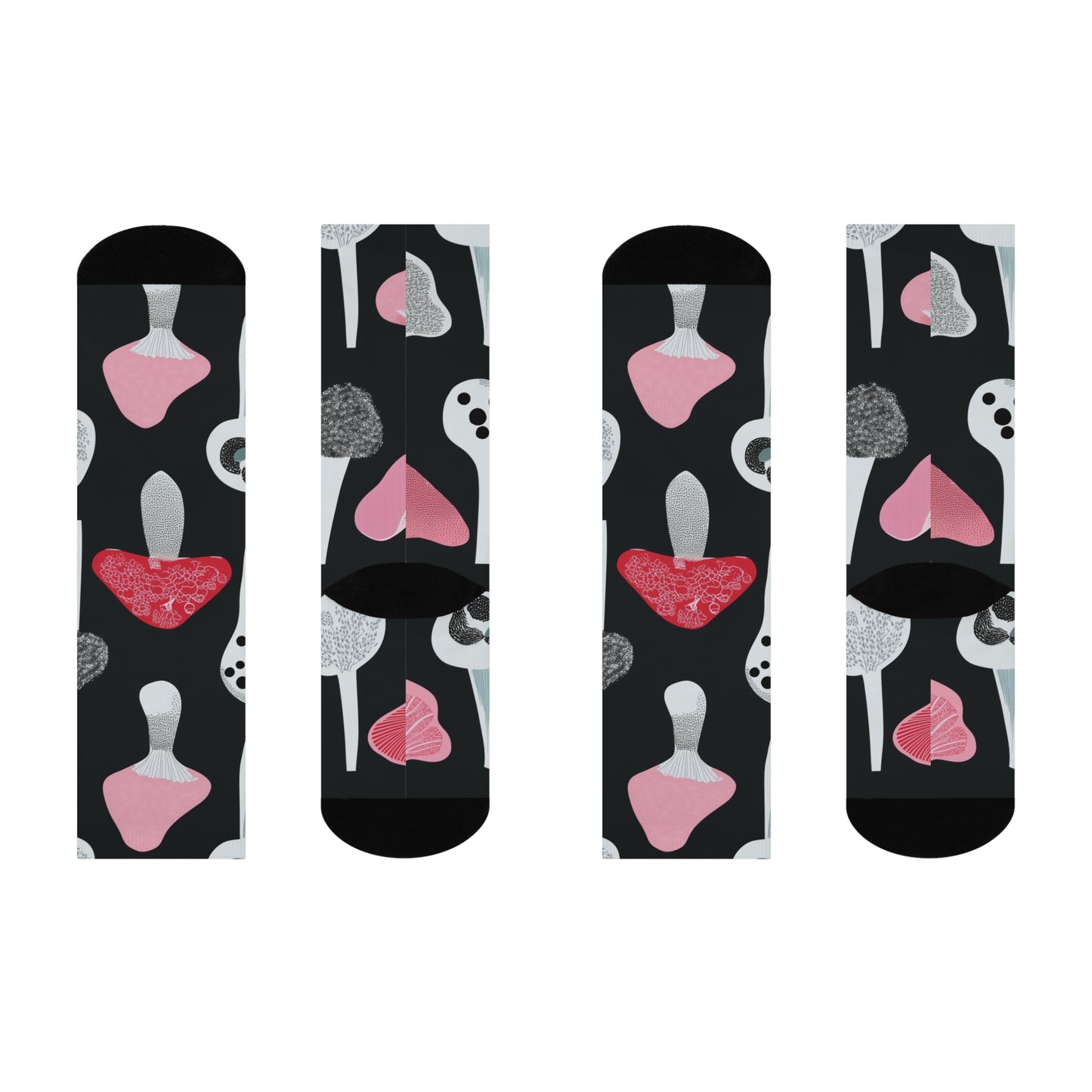 Mushroom Cushioned Crew Socks | Black 012