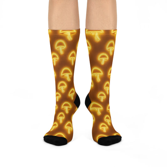 Mushroom Cushioned Crew Socks | Yellow 011 | Neon