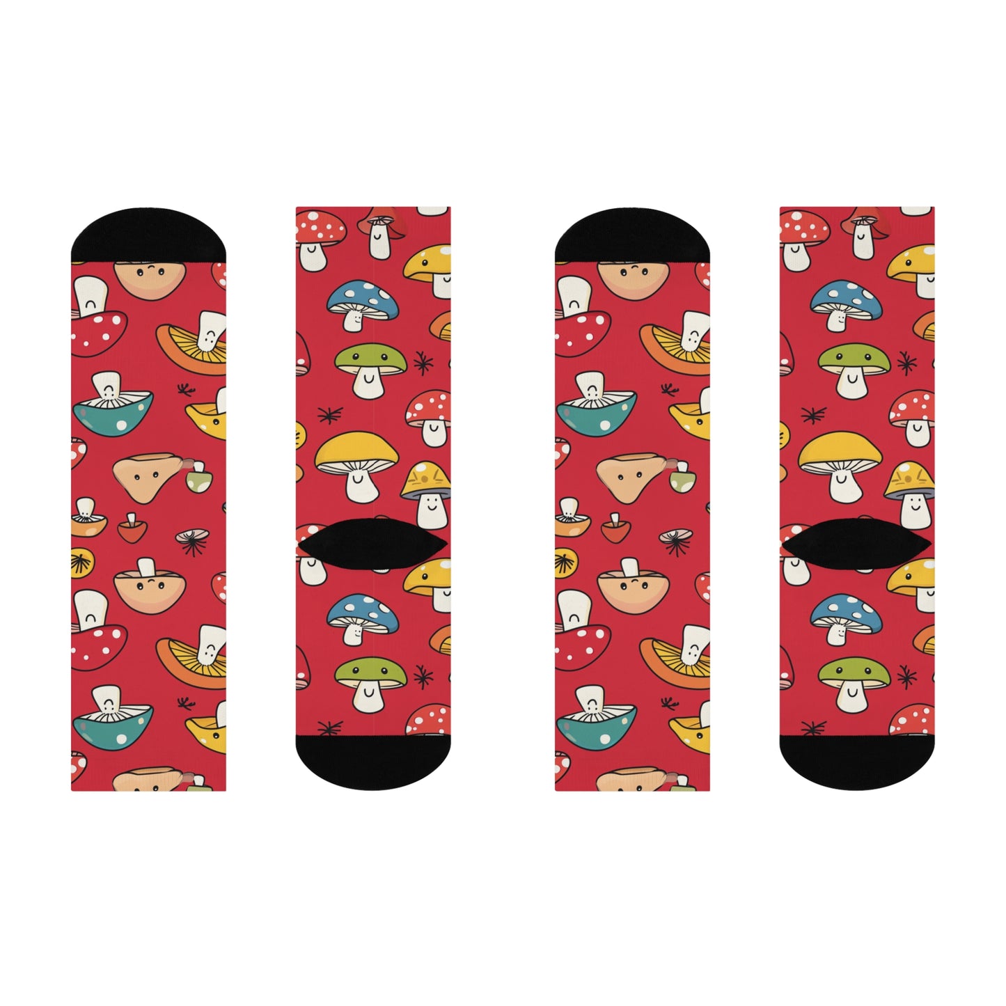 Mushroom Cushioned Crew Socks | Red 011