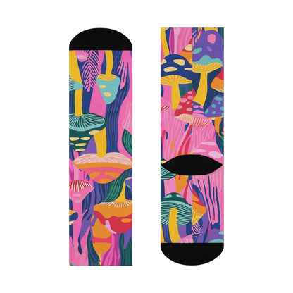 Pink Psychedelic Mushroom Crew Socks