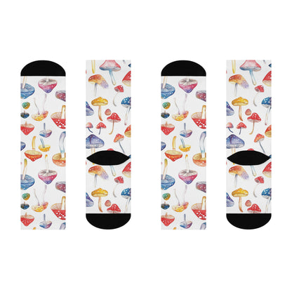 Watercolor Rainbow Cap Crew Socks
