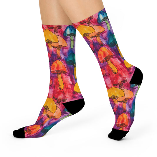 Mushroom Cushioned Crew Socks | Psychedelic 015