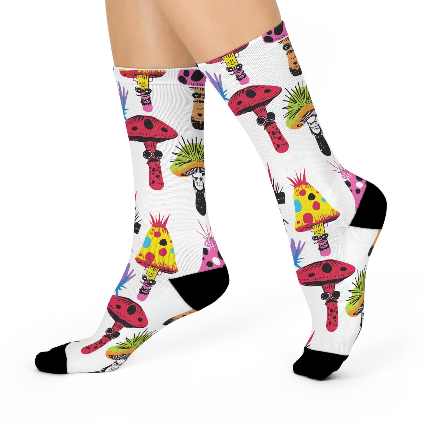 Mushroom Cushioned Crew Socks | White 020