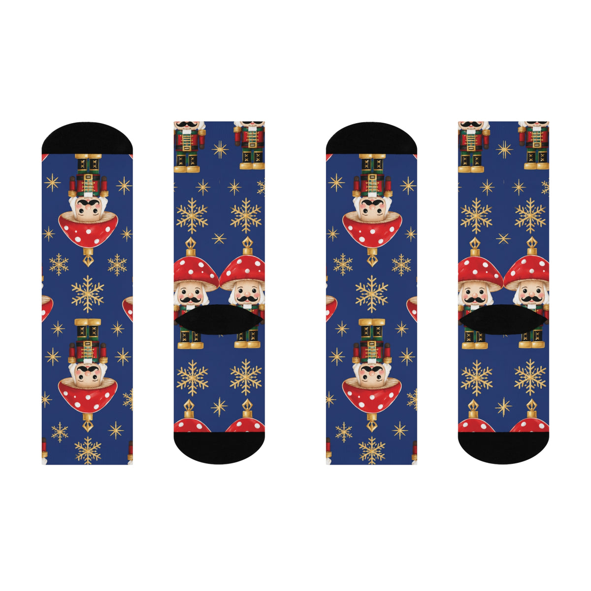 Nutcracker Morels Christmas Mushroom Cushioned Crew Socks