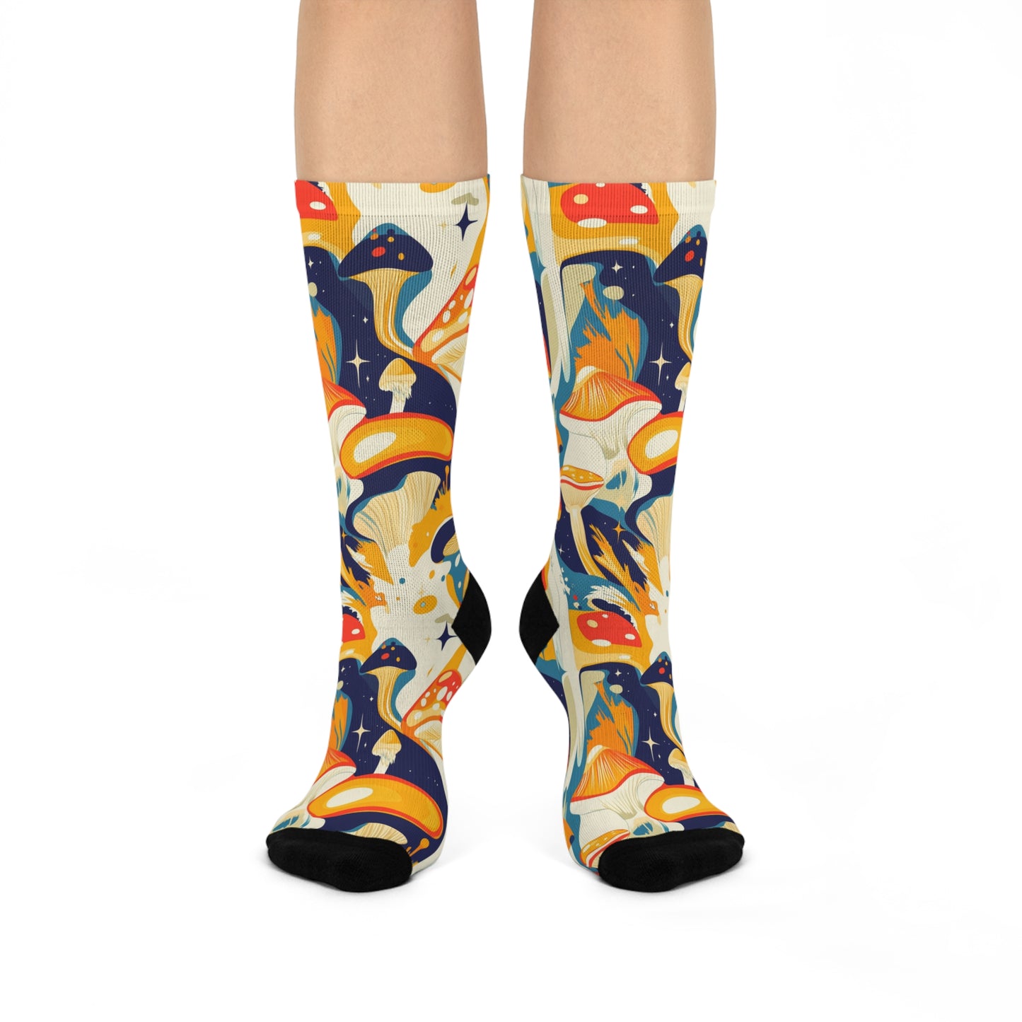 Mushroom Cushioned Crew Socks | Psychedelic 012