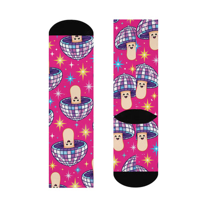 Mirrorball Mushrooms Christmas Mushroom Cushioned Crew Socks