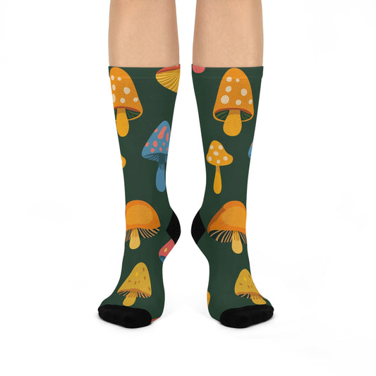 Mushroom Cushioned Crew Socks | Green 011