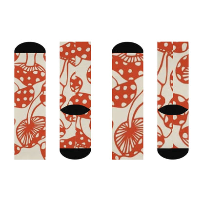 Rust Outline Mushroom Crew Socks