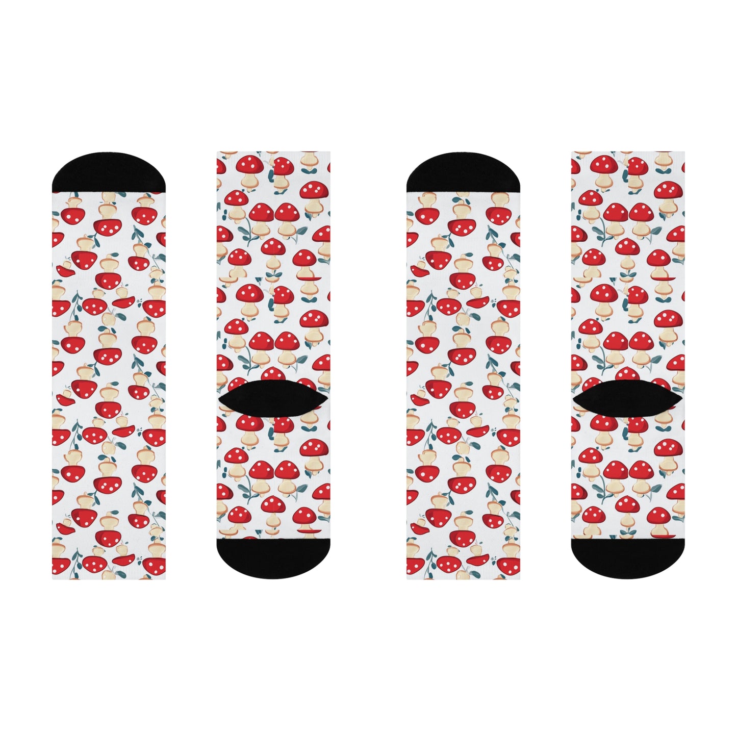 Mushroom Cushioned Crew Socks | White 006