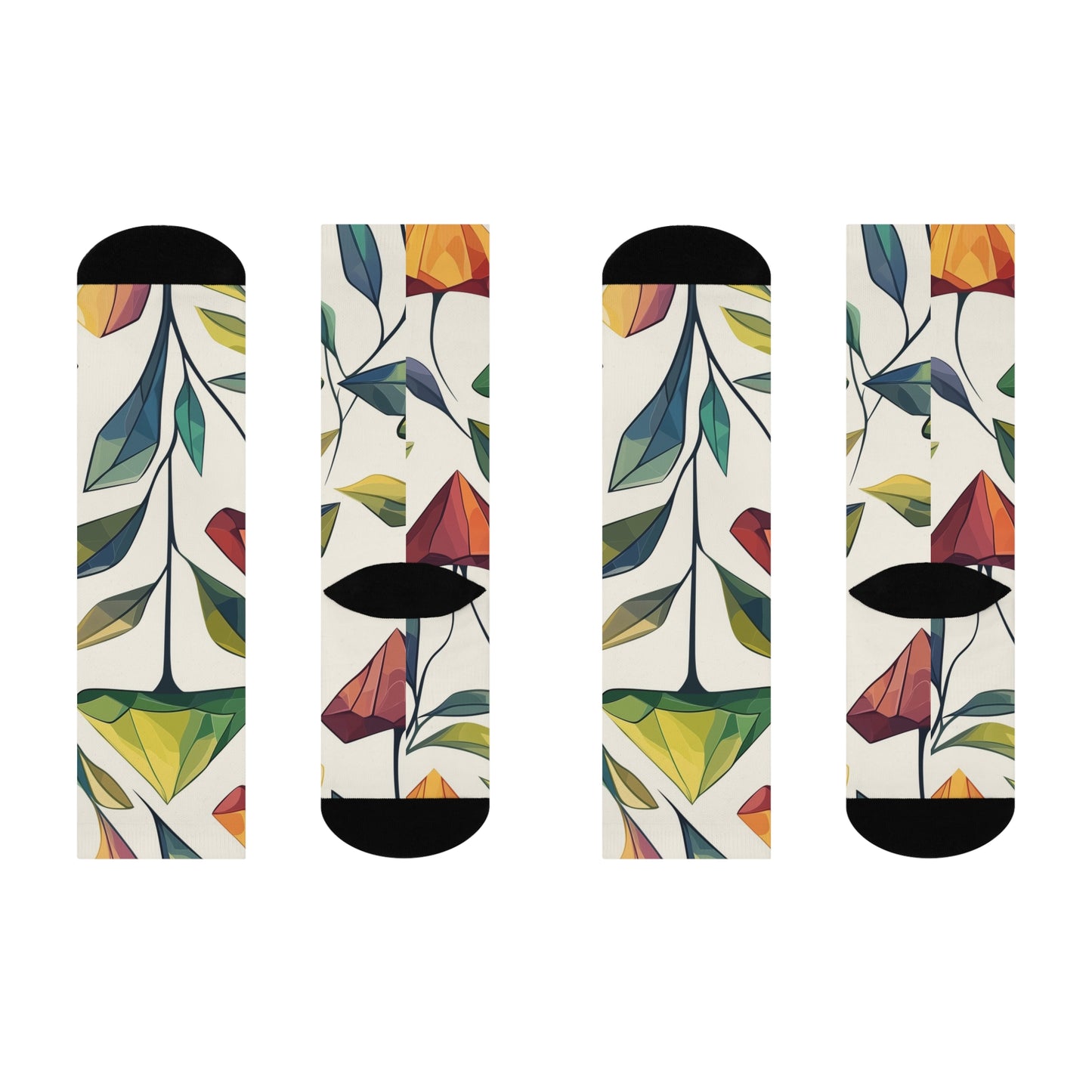 Mushroom Cushioned Crew Socks | White 003