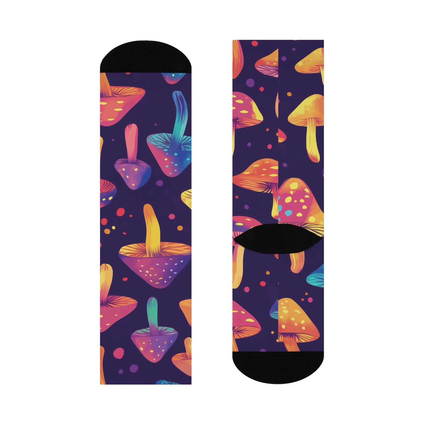 Mushroom Cushioned Crew Socks | Purple 003