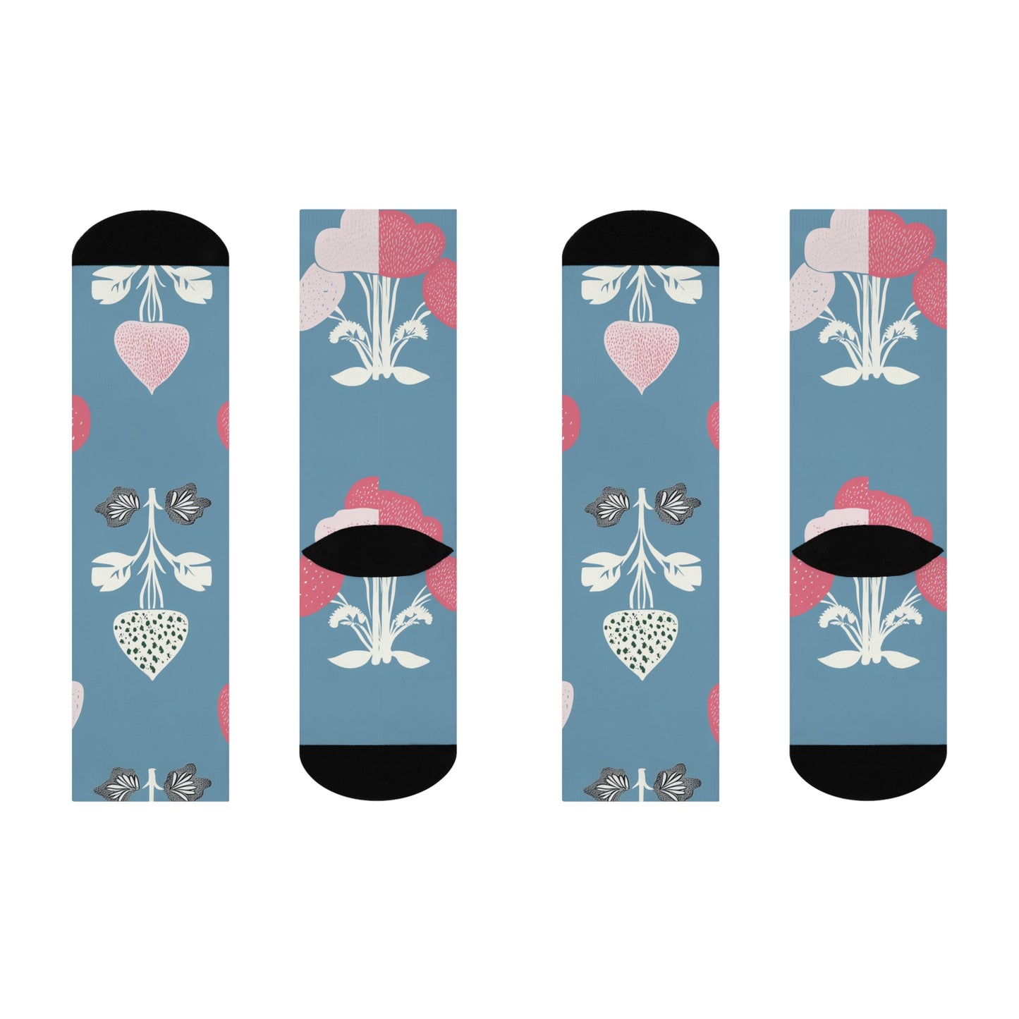 Mushroom Cushioned Crew Socks | Blue 006