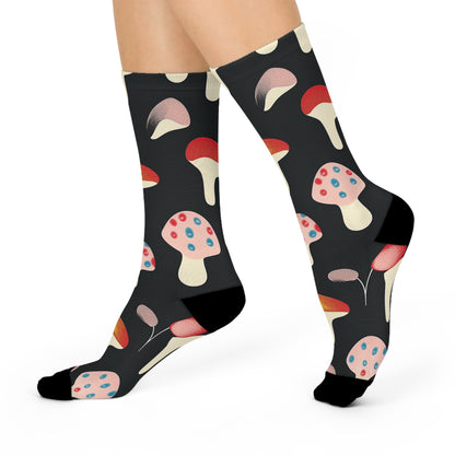 Midnight Candy Mushroom Crew Socks