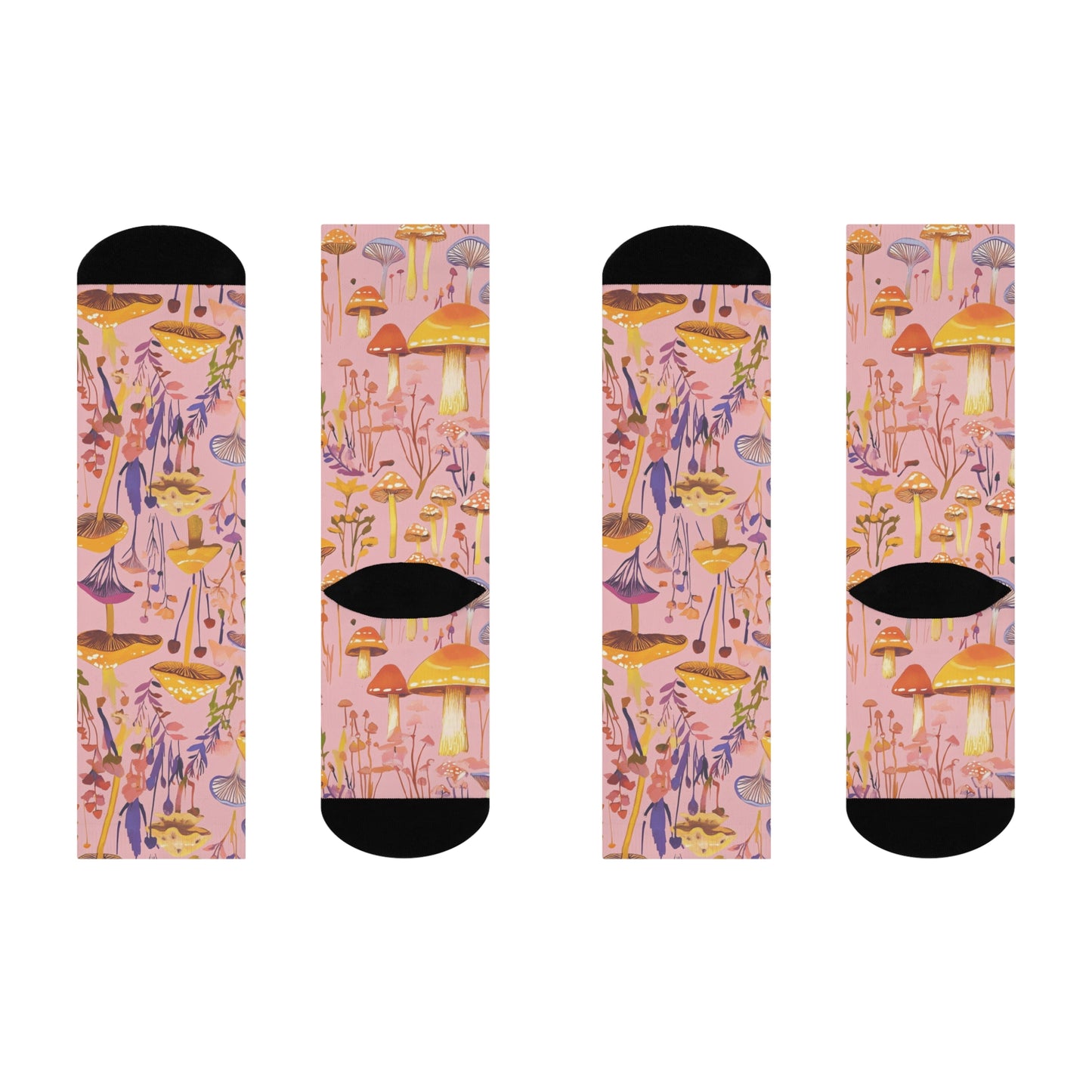 Mushroom Cushioned Crew Socks | Pink 015
