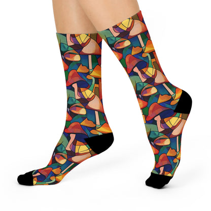 Stained Glass Mushroom Crew Socks