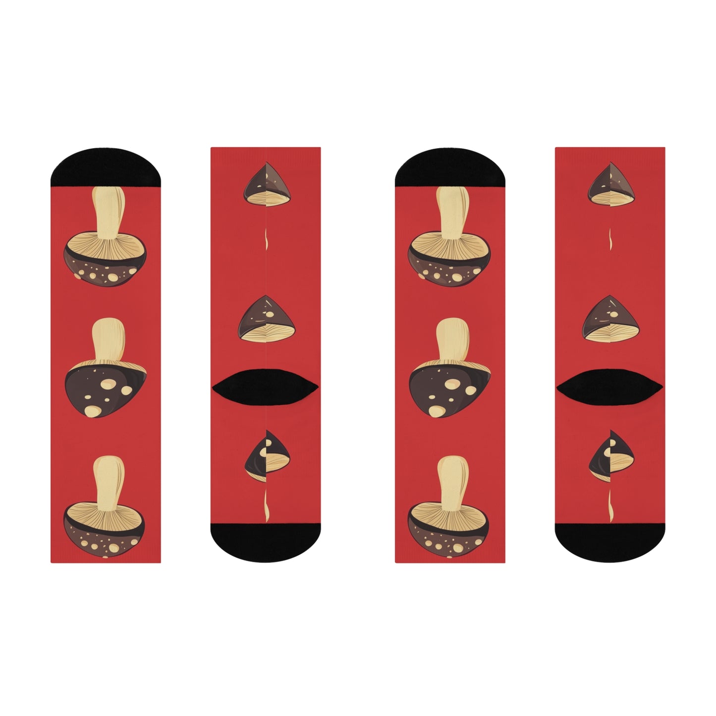 Mushroom Cushioned Crew Socks | Red 004