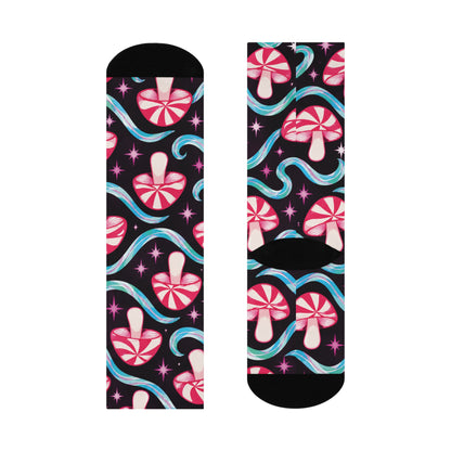 Candy Rave Christmas Mushroom Cushioned Crew Socks