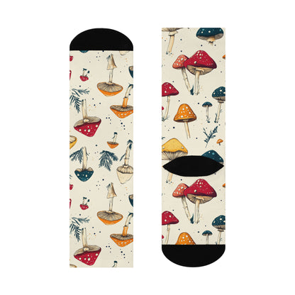 Ivory Botanical Toadstool Crew Socks