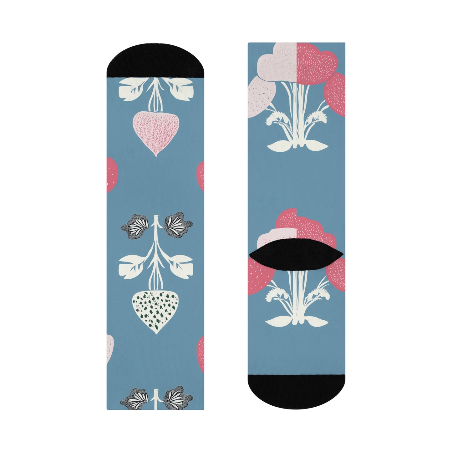 Mushroom Cushioned Crew Socks | Blue 006