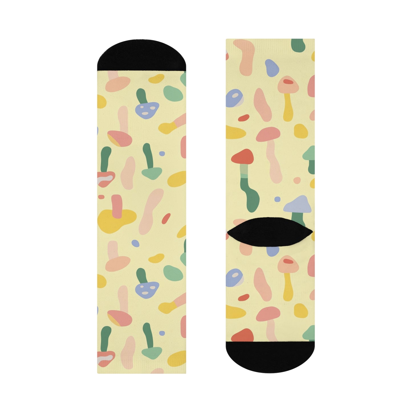 Mushroom Cushioned Crew Socks | Yellow 008