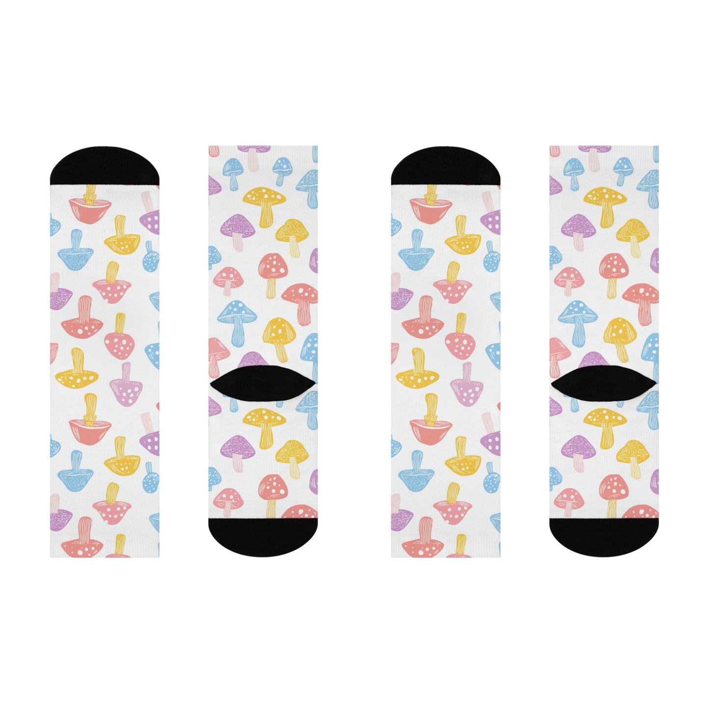 Mushroom Cushioned Crew Socks | White 011