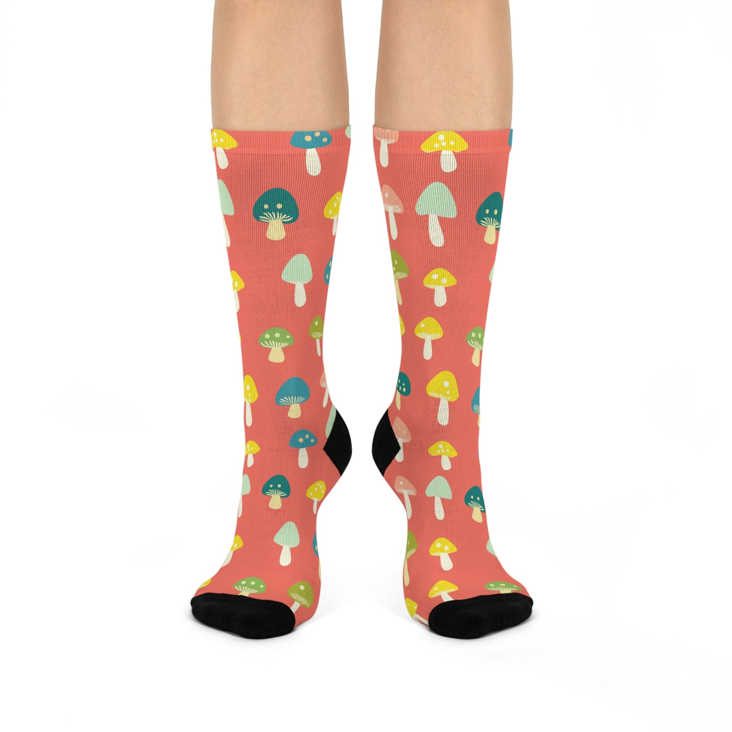 Mushroom Cushioned Crew Socks | Red 008