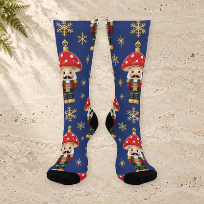 Nutcracker Morels Christmas Mushroom Cushioned Crew Socks